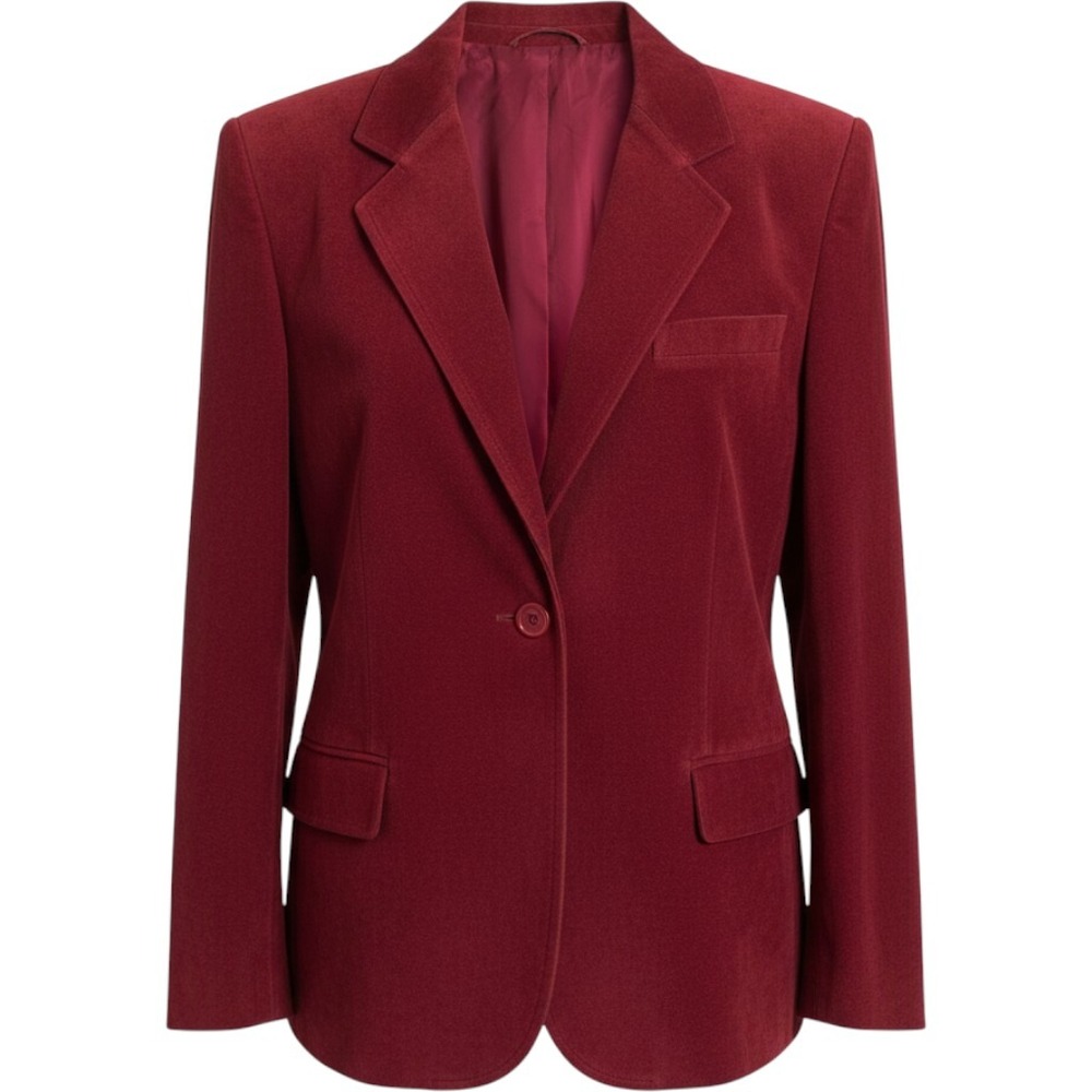 Count Romi Ultrasuede Blazer Womens 12 Red Vintage Single Button Jacket Coat